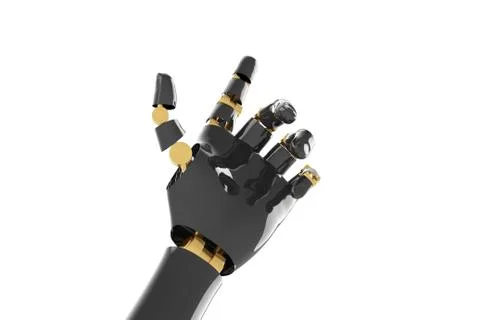 Isolated robotic pointing arm Stock-Fotos