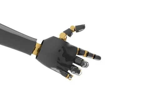 Isolated robotic pointing arm Stock-Fotos
