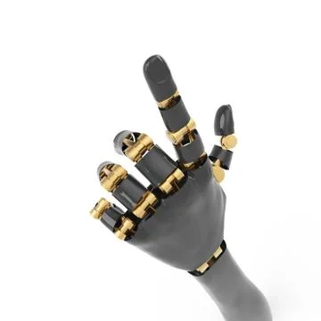 Isolated robotic pointing arm Stock-Fotos