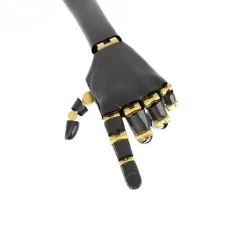 Isolated robotic pointing arm Stock-Fotos