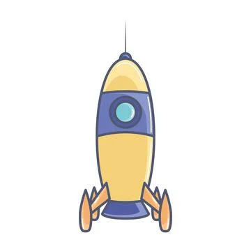 Isolated rocket space toy icon flat design Vector Stock Illustration
