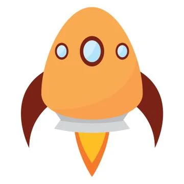 Isolated rocket taking off Stock Illustration