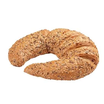 Isolated rogal oat crescent shape yeast roll Stock Photos
