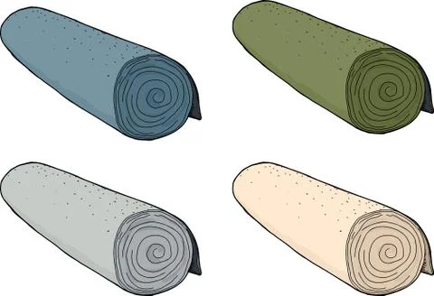 Isolated rolls of carpet Stock Illustration