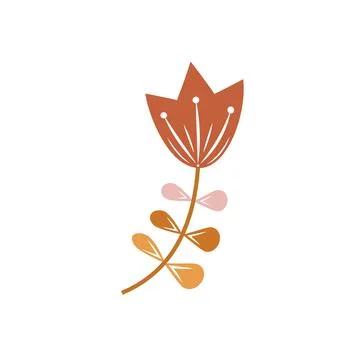 Isolated Romantic Abstract boho flower color vector Illustration for Children Stock Illustration