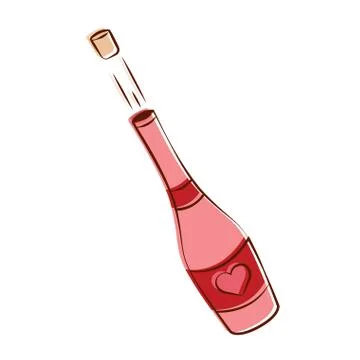 Isolated romantic champagne Stock Illustration