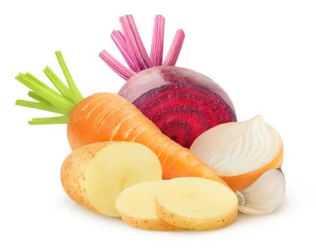 Isolated root vegetables Stock Photos