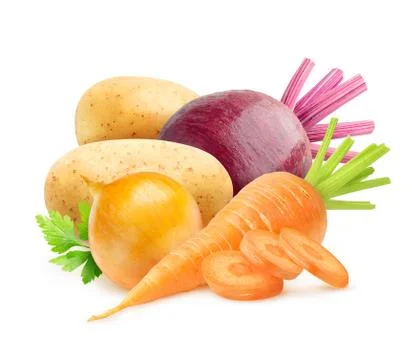 Isolated root vegetables Stock Photos
