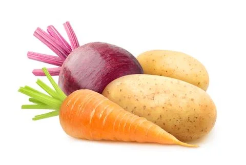 Isolated root vegetables Stock Photos