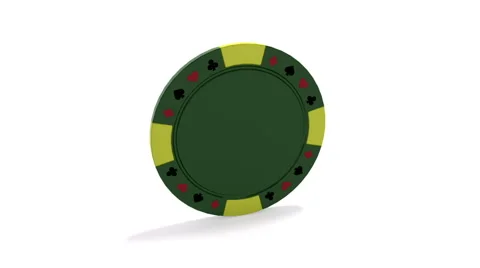 Isolated rotatable green poker chip over white Stock Footage 63768211