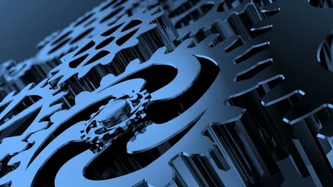 Isolated rotating blue gears Stock Footage 80800454