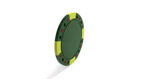 Isolated rotating green poker chip over white Stock Footage 63768189