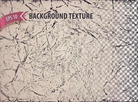 Isolated rough overlay grunge texture with rumpled effect. Abstract background Stock Illustration