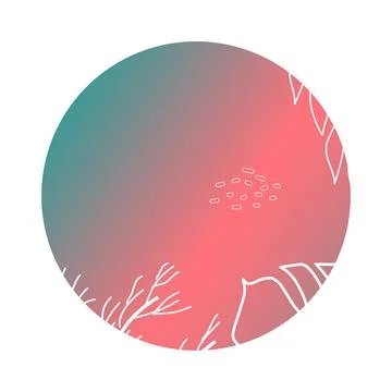 Isolated round shape with color summer background. Stock Illustration