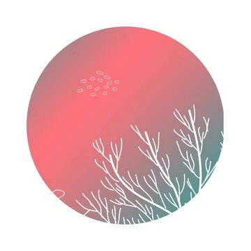 Isolated round shape with color summer background. Stock Illustration