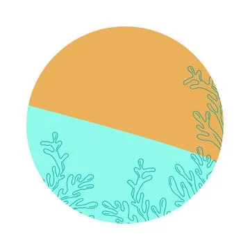 Isolated round shape with color summer background. Stock Illustration