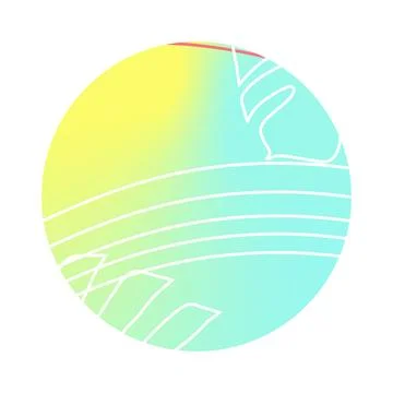 Isolated round shape with color summer background. Stock Illustration