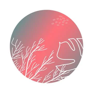 Isolated round shape with color summer background. Stock Illustration