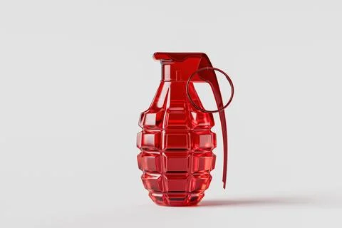 Isolated ruby hand grenade with white background Stock Illustration