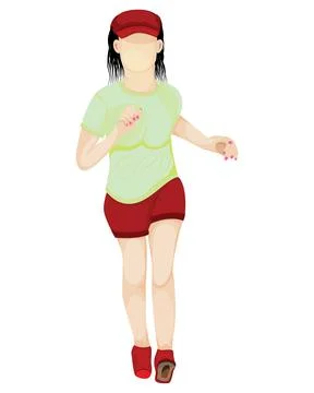 Isolated runner wooman on white background vector design. Stock Illustration