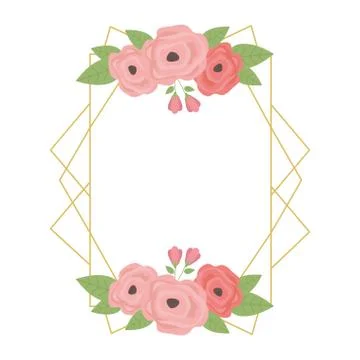 Isolated rustic flowers frame design Stock Illustration