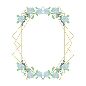 Isolated rustic flowers frame design Stock Illustration