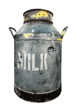 Isolated Rustic Milk Churn Stock-Fotos