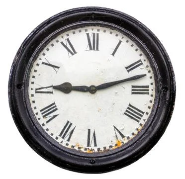 Isolated Rustic Old Station Clock Photos