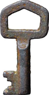 Isolated Rusty Key Fotos de archivo