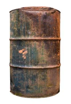 Isolated Rusty Old Barrel Stock-Fotos