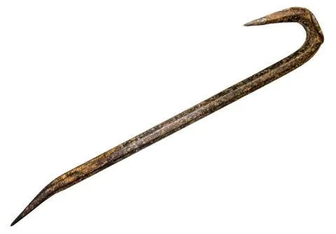 Isolated Rusty Old Crowbar Stock Photos