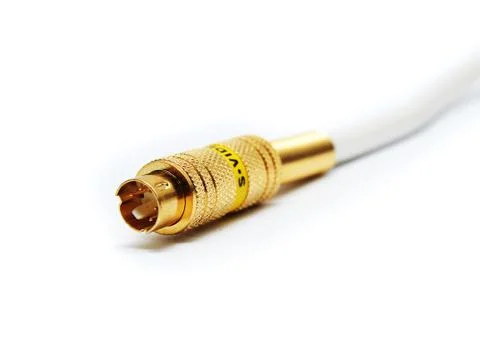 Isolated s-video cable Stock Photos