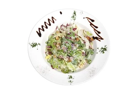 Isolated salad on plate Stock Photos