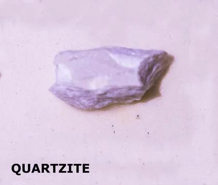 Isolated sample of a Quartzite rock on texture background. Quartzite Metamo.. Stock Photos