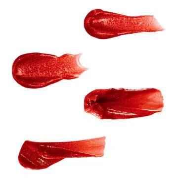 Isolated sample of red lipstick. Samples of cosmetics Stock Photos