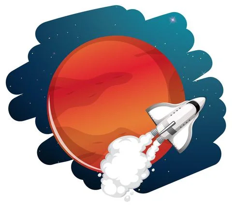 Isolated scene with space settlement Stock Illustration