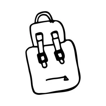 Isolated school backpack . Vector illustration in doodle style Stock Illustration