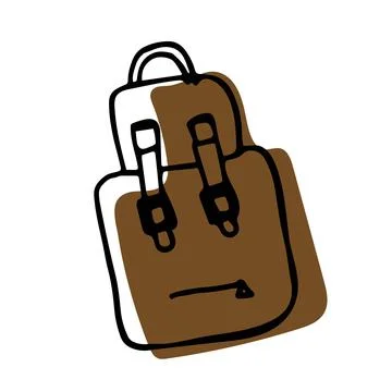 Isolated school backpack . Vector illustration in doodle style Stock Illustration