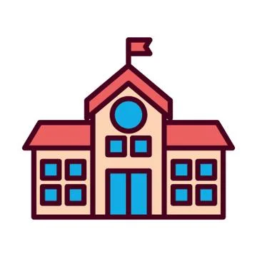 Isolated school building vector design Ilustración de archivo