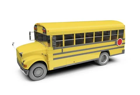 Isolated school bus on white background Stock Illustration