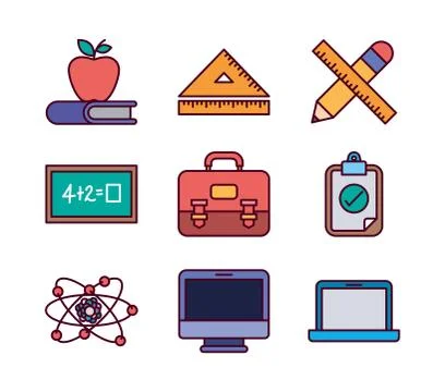 Isolated school icon set vector design Stock Illustration