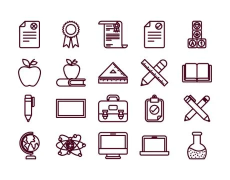 Isolated school icon set vector design Stock Illustration