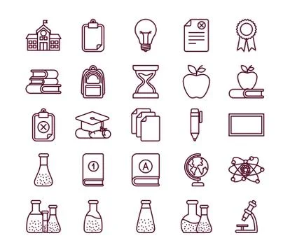 Isolated school icon set vector design Stock Illustration