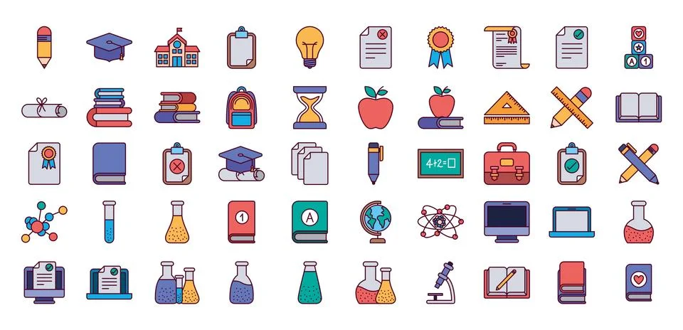 Isolated school icon set vector design Stock Illustration