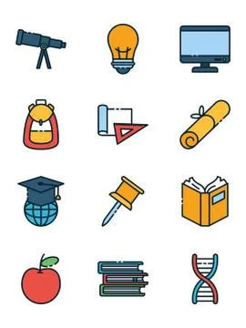 Isolated school icon set vector design Stock Illustration