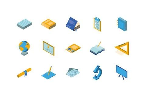 Isolated school icon set vector design Stock Illustration