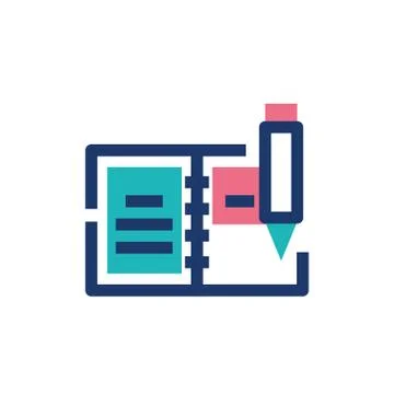 Isolated school notebook and pen vector design Stock Illustration