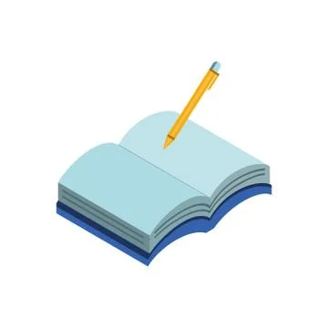 Isolated school notebook with pencil vector design Stock Illustration