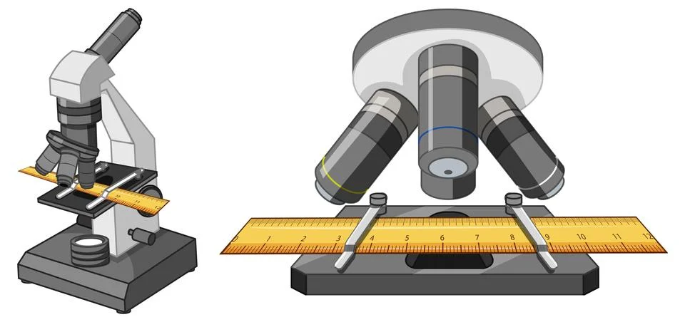 Isolated Science Tools Microscope Vector Cartoon Illustration Illustrazione stock