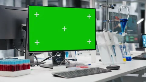 Isolated screen computer in modern laboratory Stock Footage 320144059